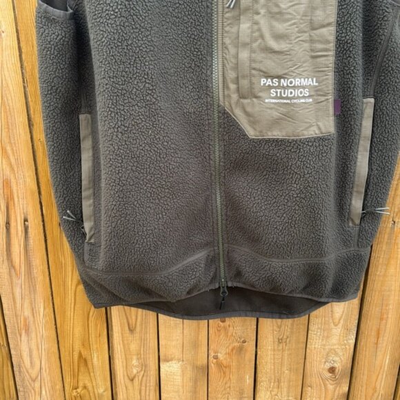 Pas normal studios Men's Black Fleece Vest - Picture 2 of 7